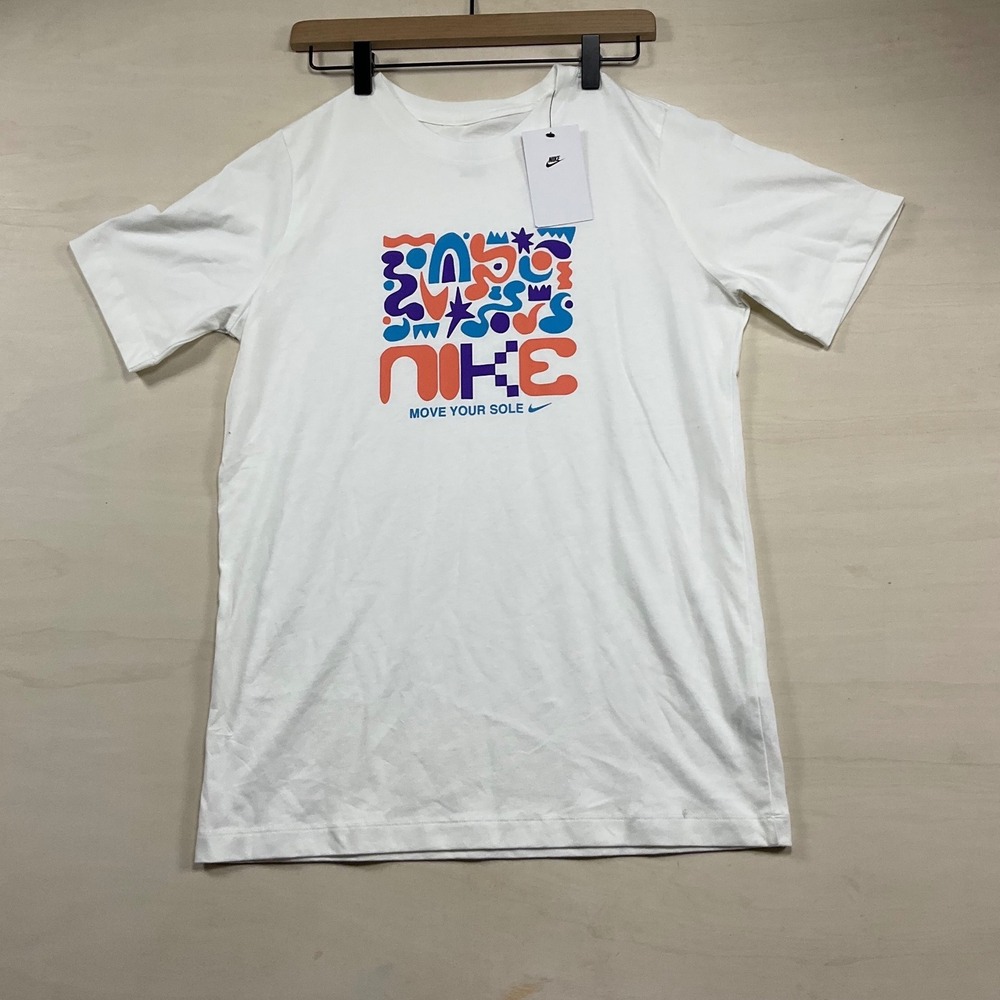 Nike Move Your Sole White Graphic T-Shirt Kids XL Short Sleeve Cotton Tee